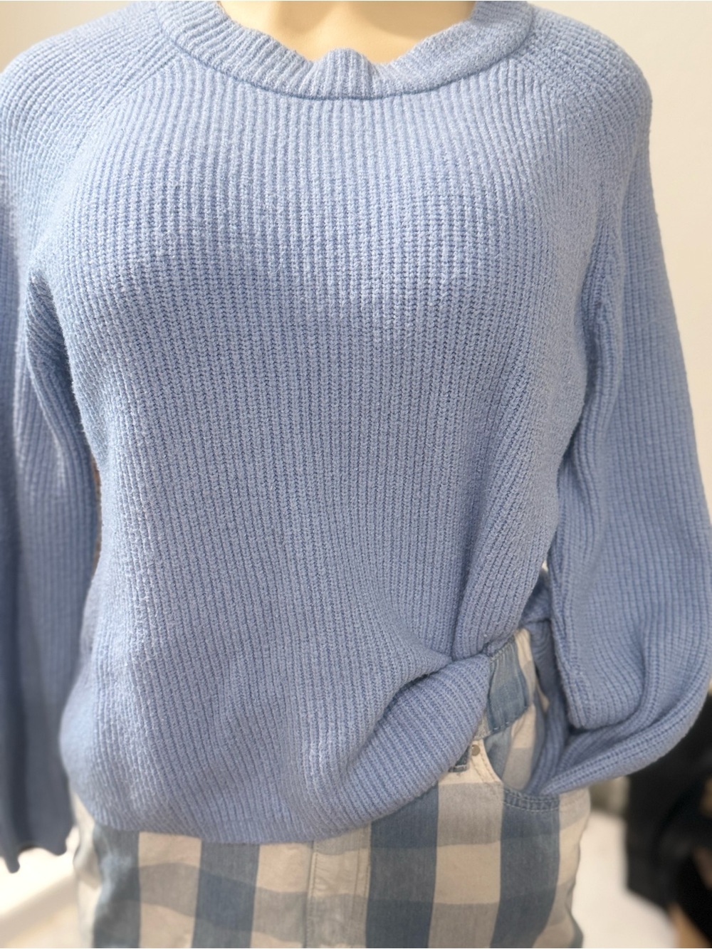 Tahari Soft Blue Knit Sweater – Size Medium